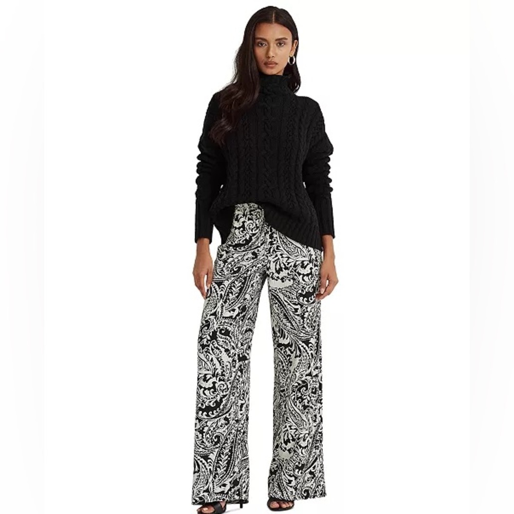 Ralph Lauren Monochrome Paisley Wide Leg Pants